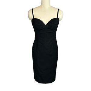 Rebecca Taylor Black Wool Blend Strapless Sheath Dress | Size 4